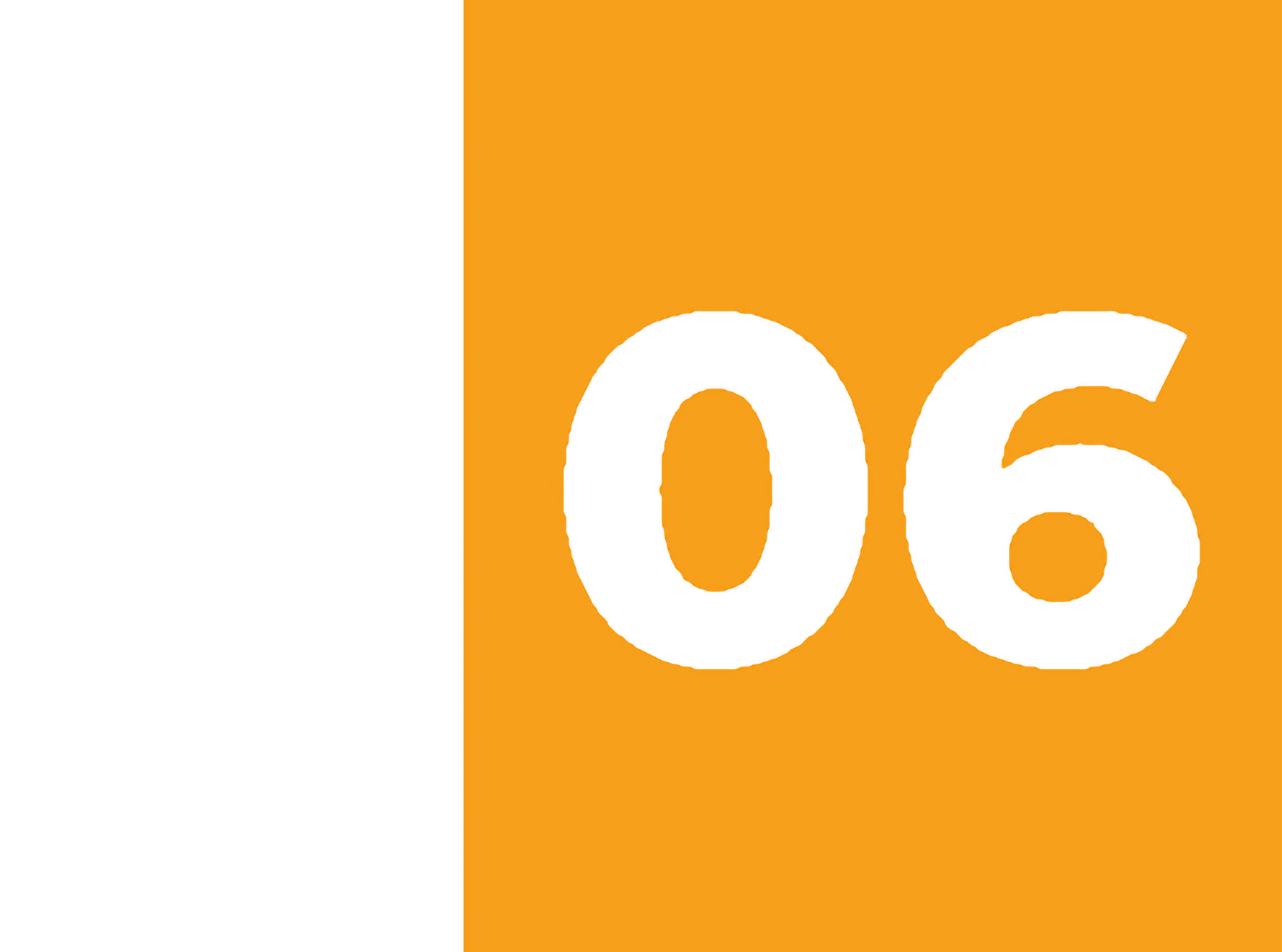 Ein oranges Quadrat mit der Zahl Sechs darin
